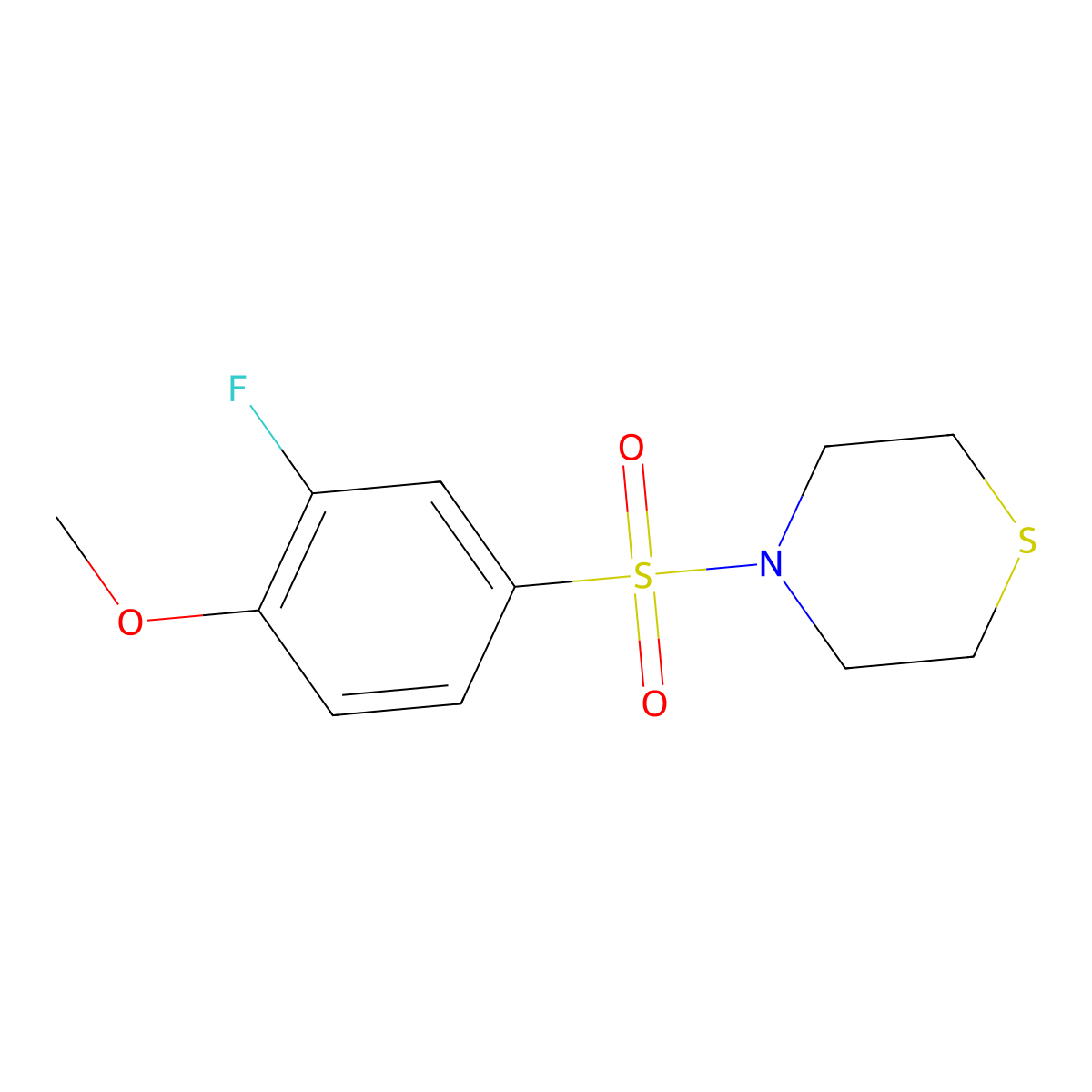 4-(3-Fluoro-4-methoxybenzenesulfonyl)thiomorpholine molecular structure, CAS 2322224-36-0
