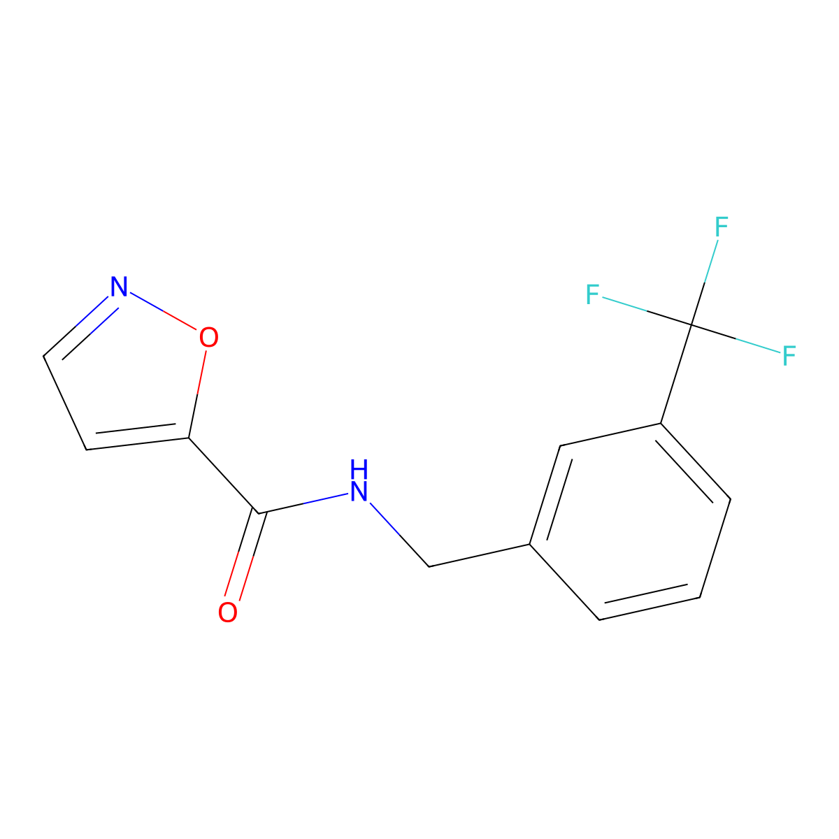 N-[[3-(trifluoromethyl)phenyl]metF]-1,2-oxazole-5-carboxamide molecular structure, CAS 2322224-49-5