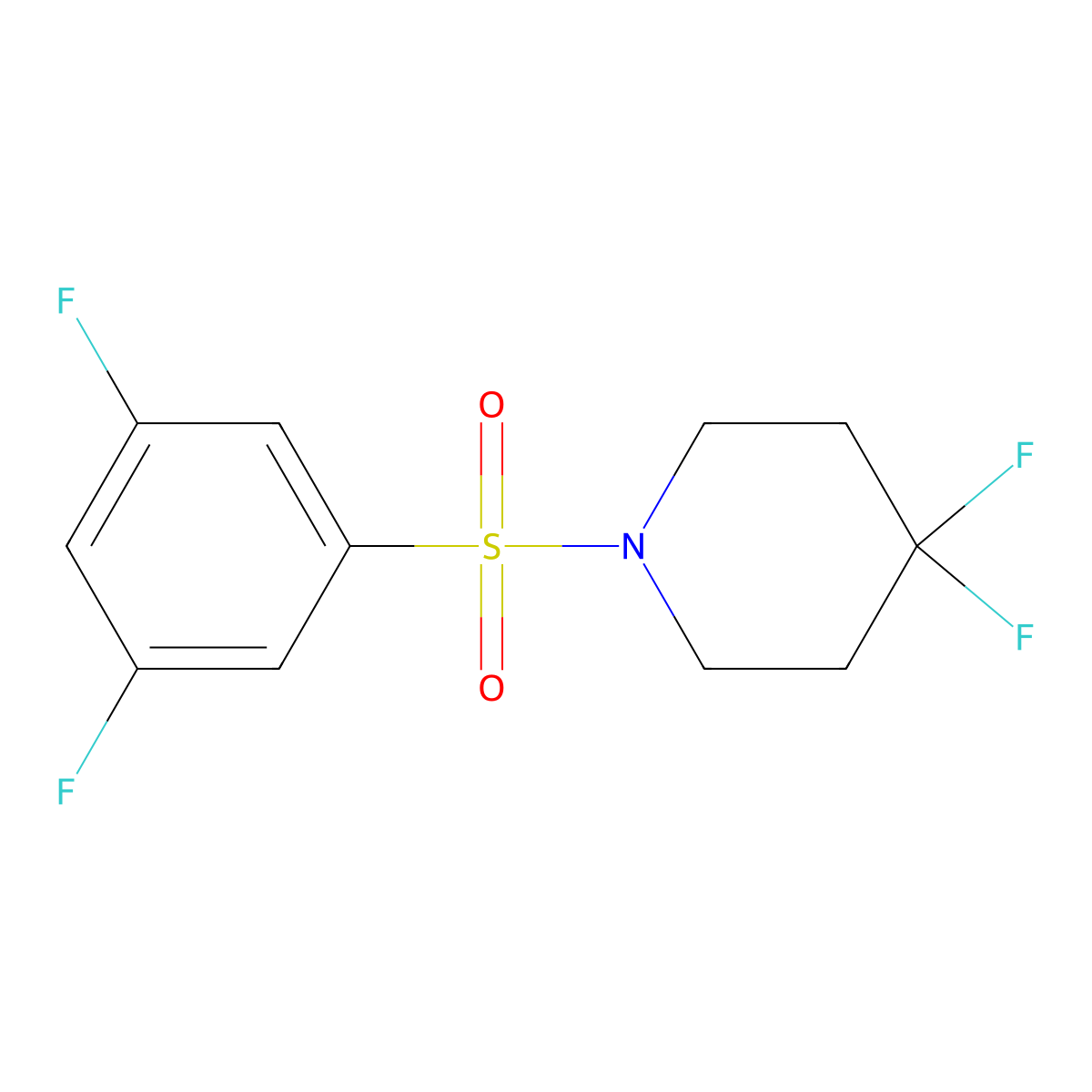 1-(3,5-Difluorobenzenesulfonyl)-4,4-difluoropiperidine molecular structure, CAS 2322224-53-1