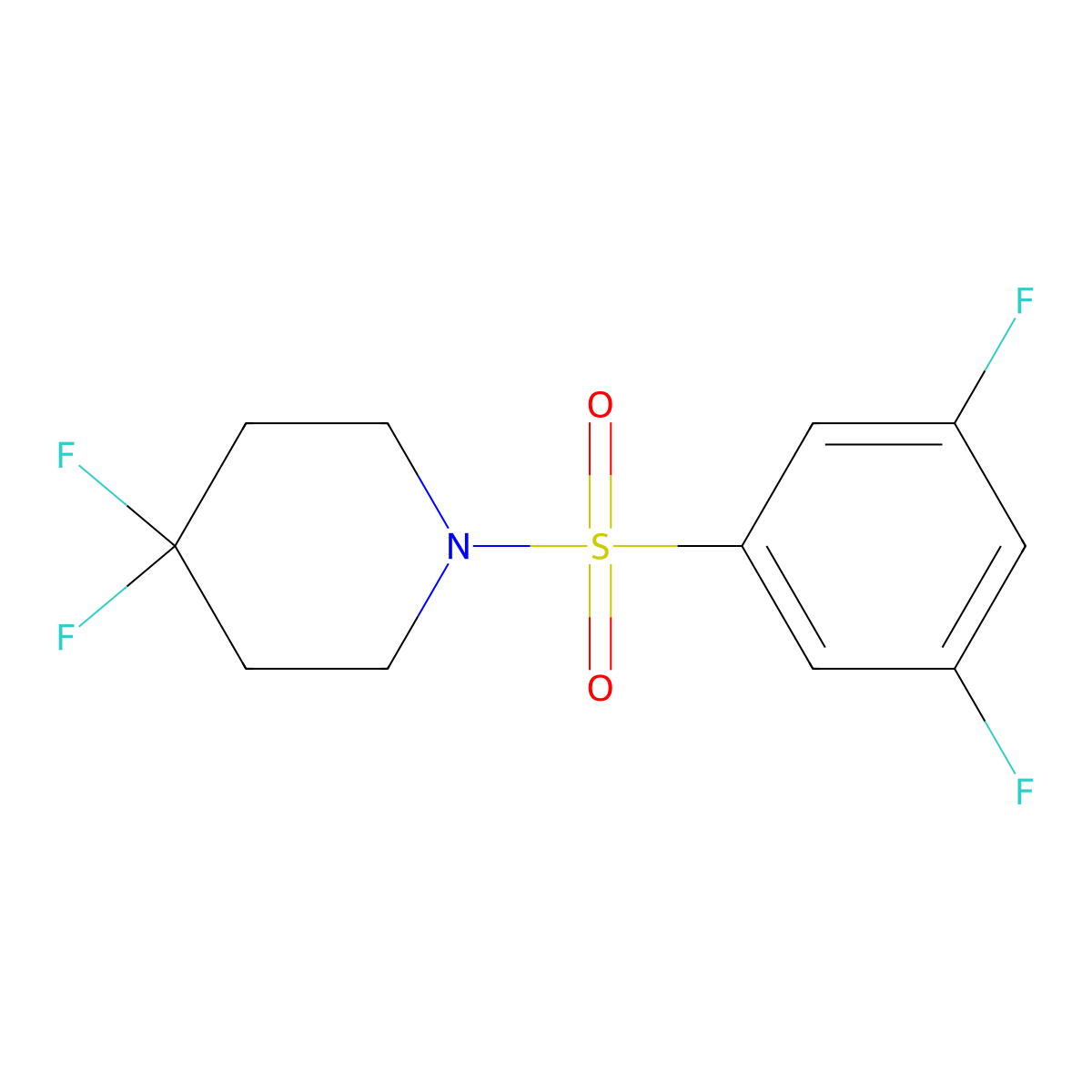 1-(3,5-Difluorobenzenesulfonyl)-4,4-difluoropiperidine molecular structure, CAS 2322224-53-1