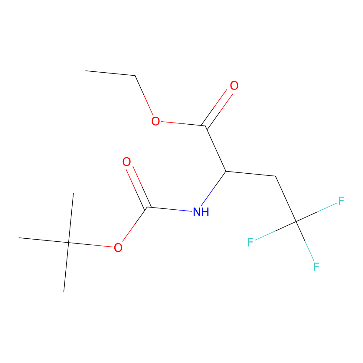 Ethyl 2-(tert-butoxycarbonylamino)-4,4,4-trifluoro-butanoate molecular structure, CAS 2322231-10-5