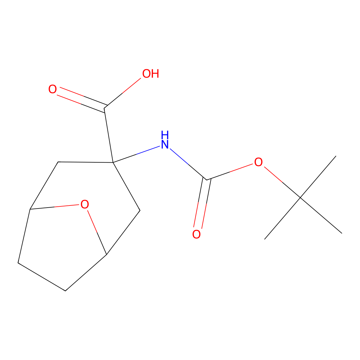 3-{[(Tert-butoxy)carbonyl]amino}-8-oxabicyclo[3.2.1]octane-3-carboxylic acid molecular structure, CAS 2322231-38-7