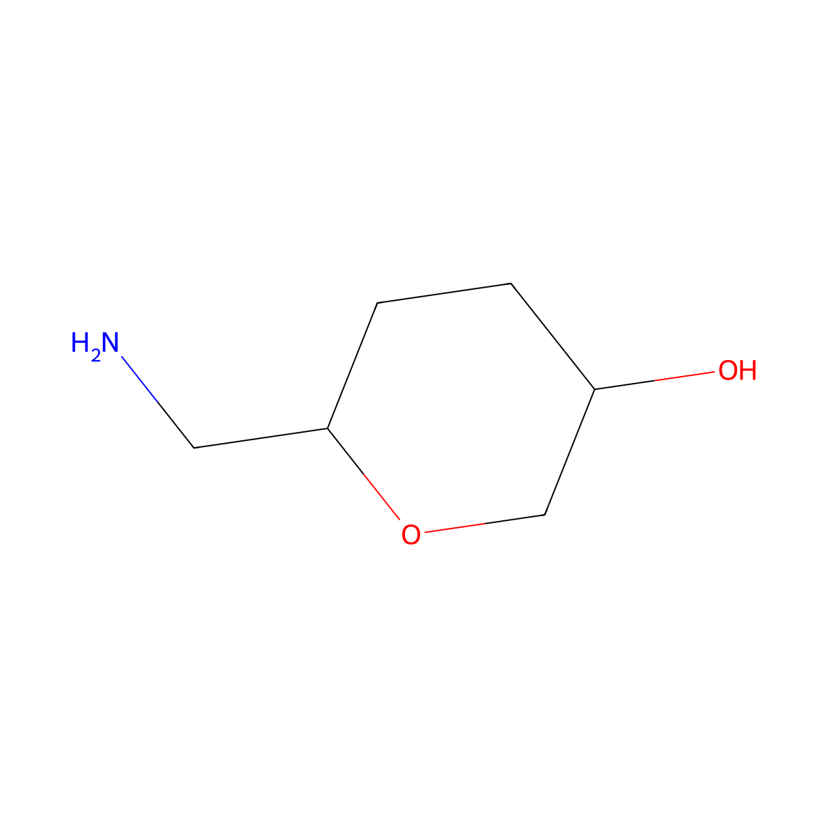 6-(Aminomethyl)tetrahydro-2H-pyran-3-ol molecular structure, CAS 2322236-17-7