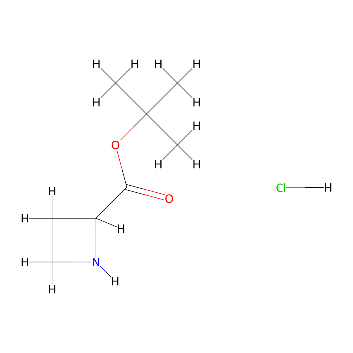 Tert-butyl azetidine-2-carboxylate hydrochloride molecular structure, CAS 2322236-37-1