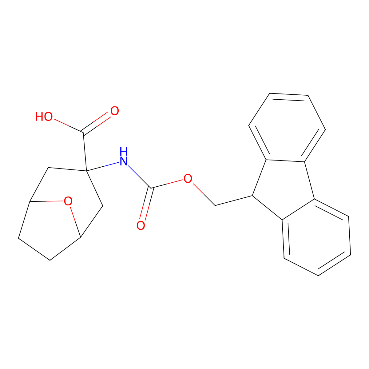3-{[(9H-fluoren-9-ylmethoxy)carbonyl]amino}-8-oxabicyclo[3.2.1]octane-3-carboxylic acid molecular structure, CAS 2322240-46-8