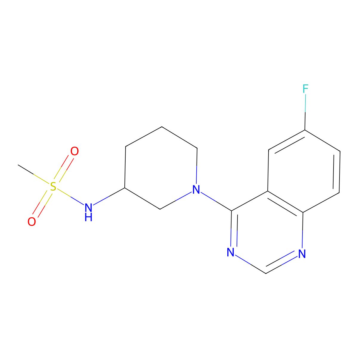 N-[1-(6-fluoroquinazolin-4-yl)piperidin-3-yl]methanesulfonamide molecular structure, CAS 2322245-77-0