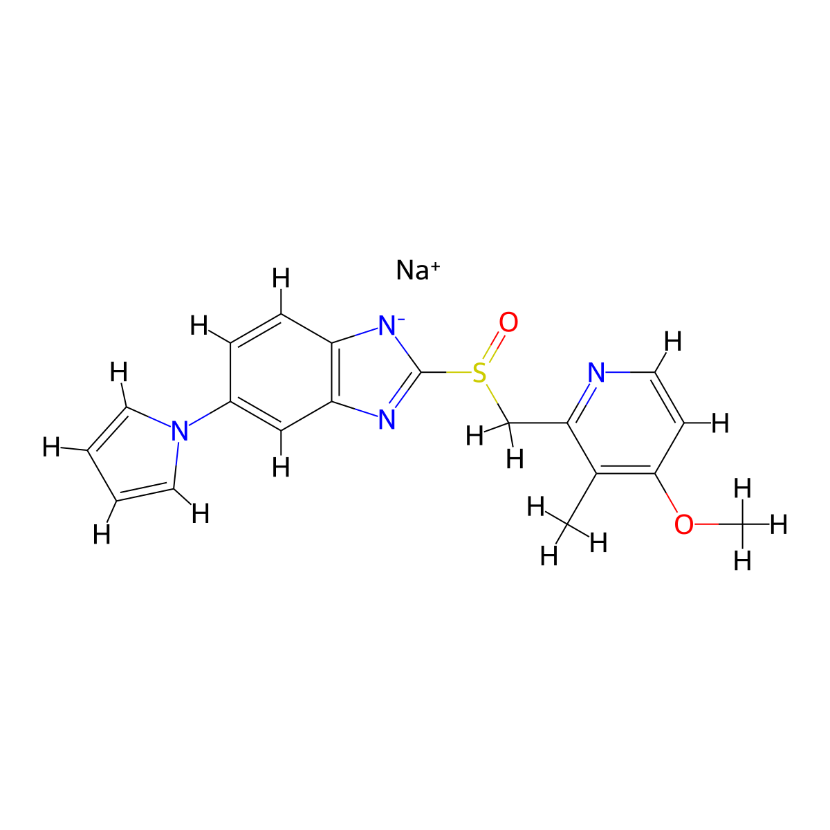 Ilaprazole sodium hydrate molecular structure, CAS 2322264-11-7