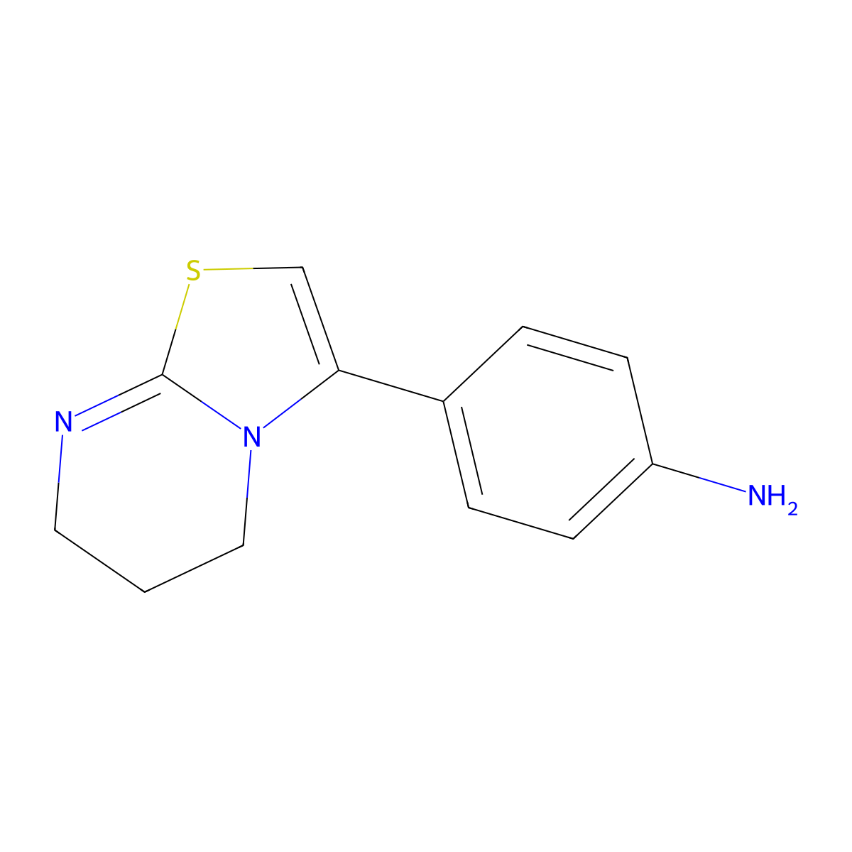 4-{5H,6H,7H-[1,3]thiazolo[3,2-a]pyrimidin-3-yl}aniline molecular structure, CAS 23223-88-3