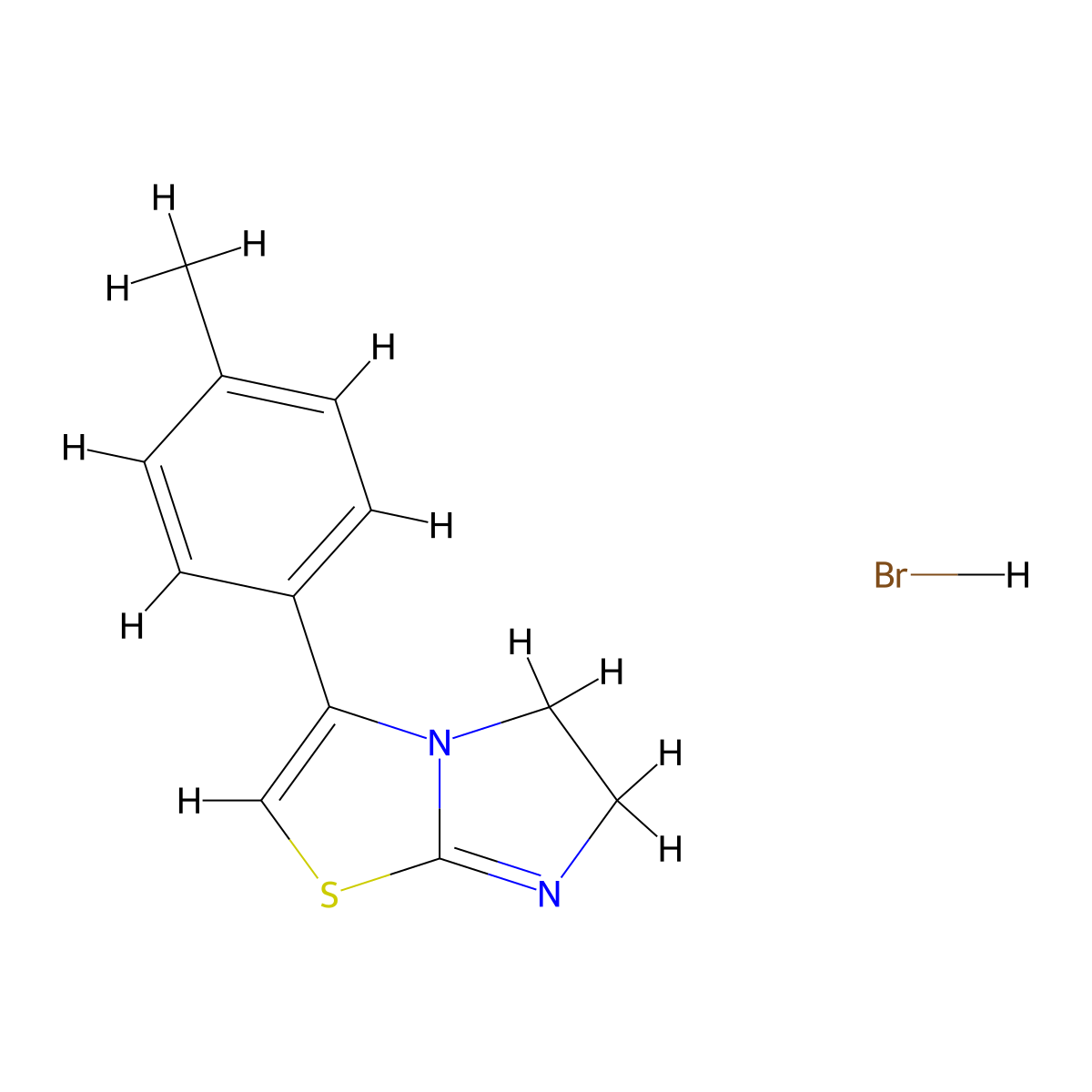 3-(p-Tolyl)-5,6-dihydroimidazo[2,1-b]thiazole hydrobromide molecular structure, CAS 23224-09-1
