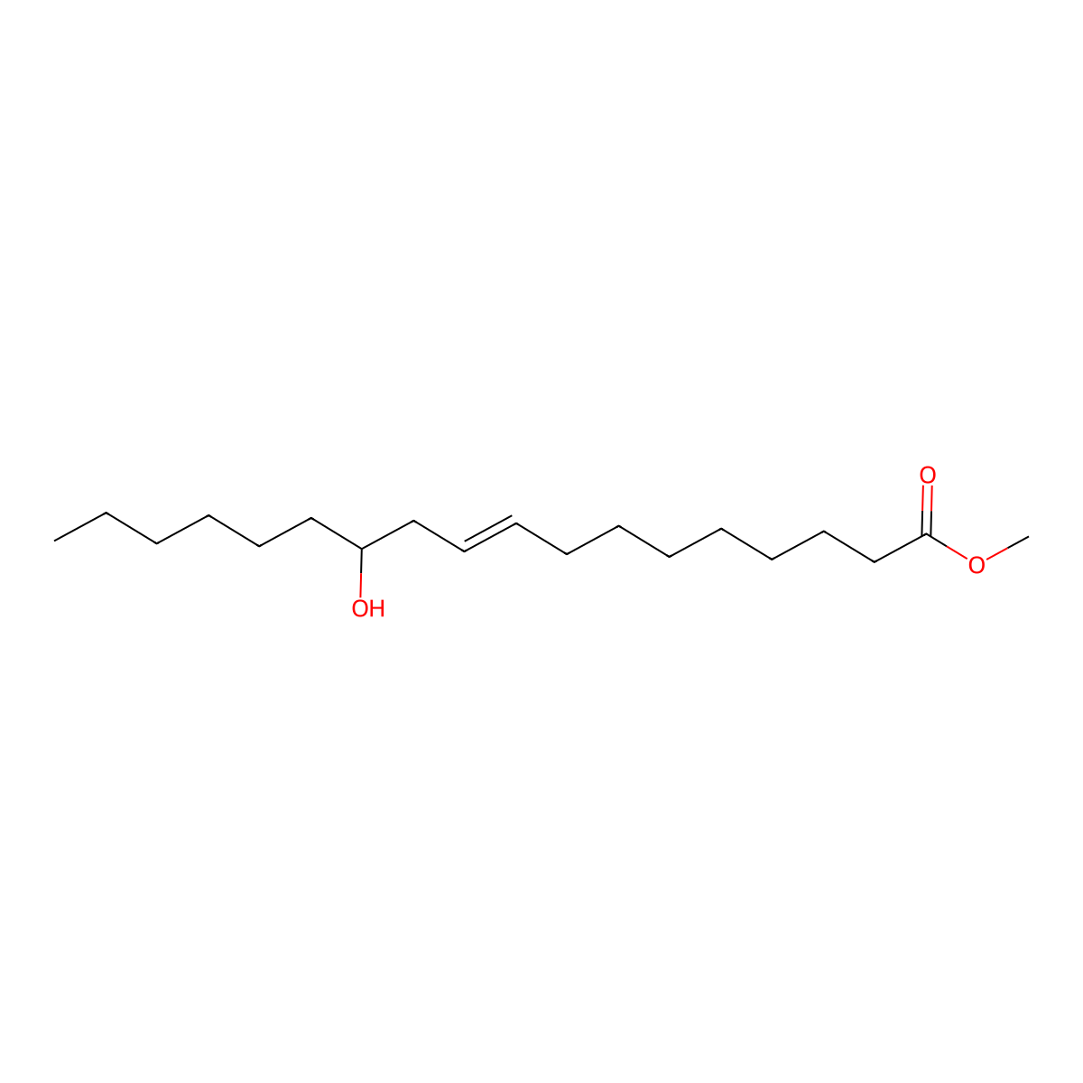 Methyl 12-hydroxyoctadec-9-enoate molecular structure, CAS 23224-20-6
