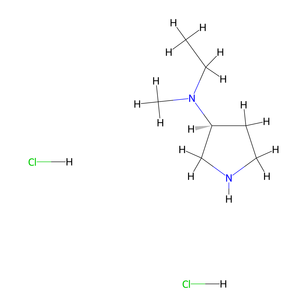 (3S)-N-ethyl-N-methyl-pyrrolidin-3-amine;dihydrochloride molecular structure, CAS 2322515-57-9