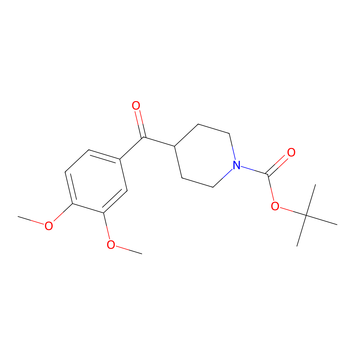 Tert-butyl 4-(3,4-dimethoxybenzoyl)piperidine-1-carboxylate molecular structure, CAS 2322526-86-1