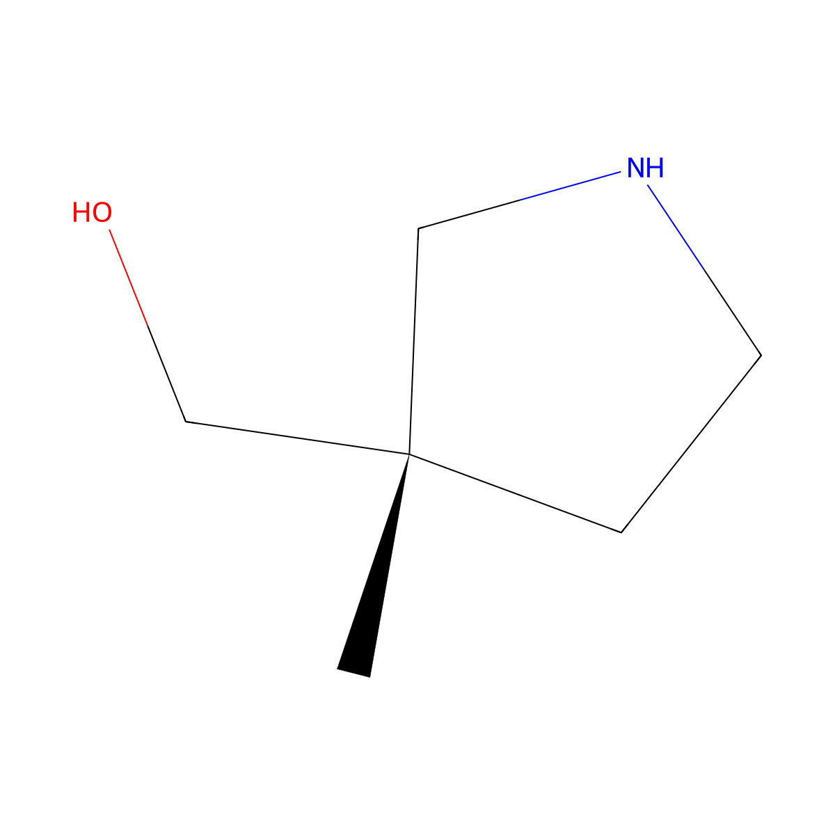 [(3S)-3-methylpyrrolidin-3-yl]methanol molecular structure, CAS 2322532-86-3