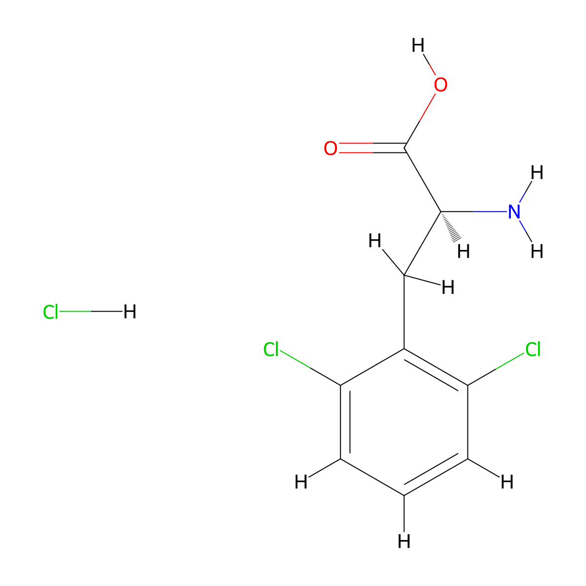 (S)-2-Amino-3-(2,6-dichlorophenyl)propanoic acid hydrochloride molecular structure, CAS 2322533-51-5
