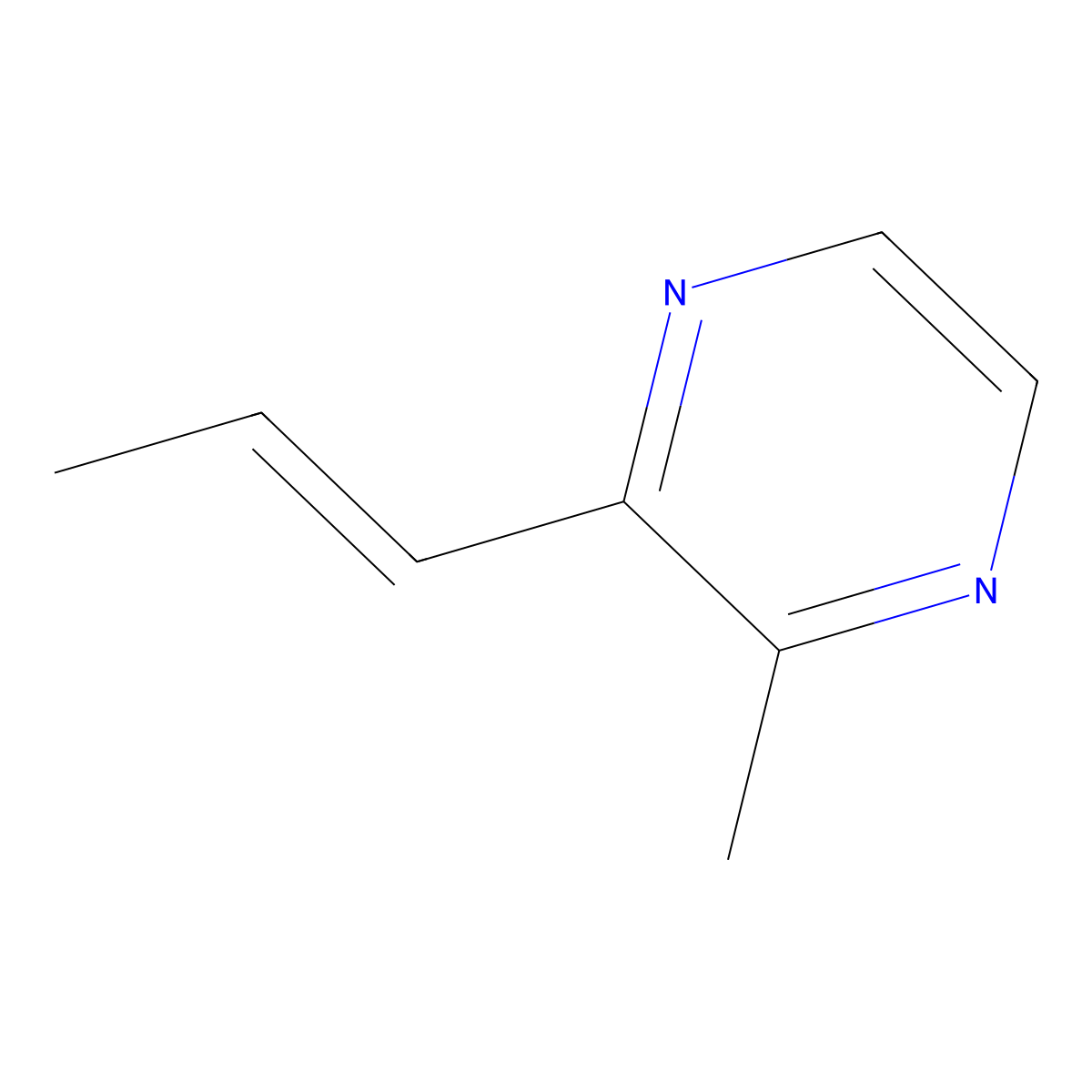 2-Methyl-3-(1-propenyl)pyrazine molecular structure, CAS 232255-41-3
