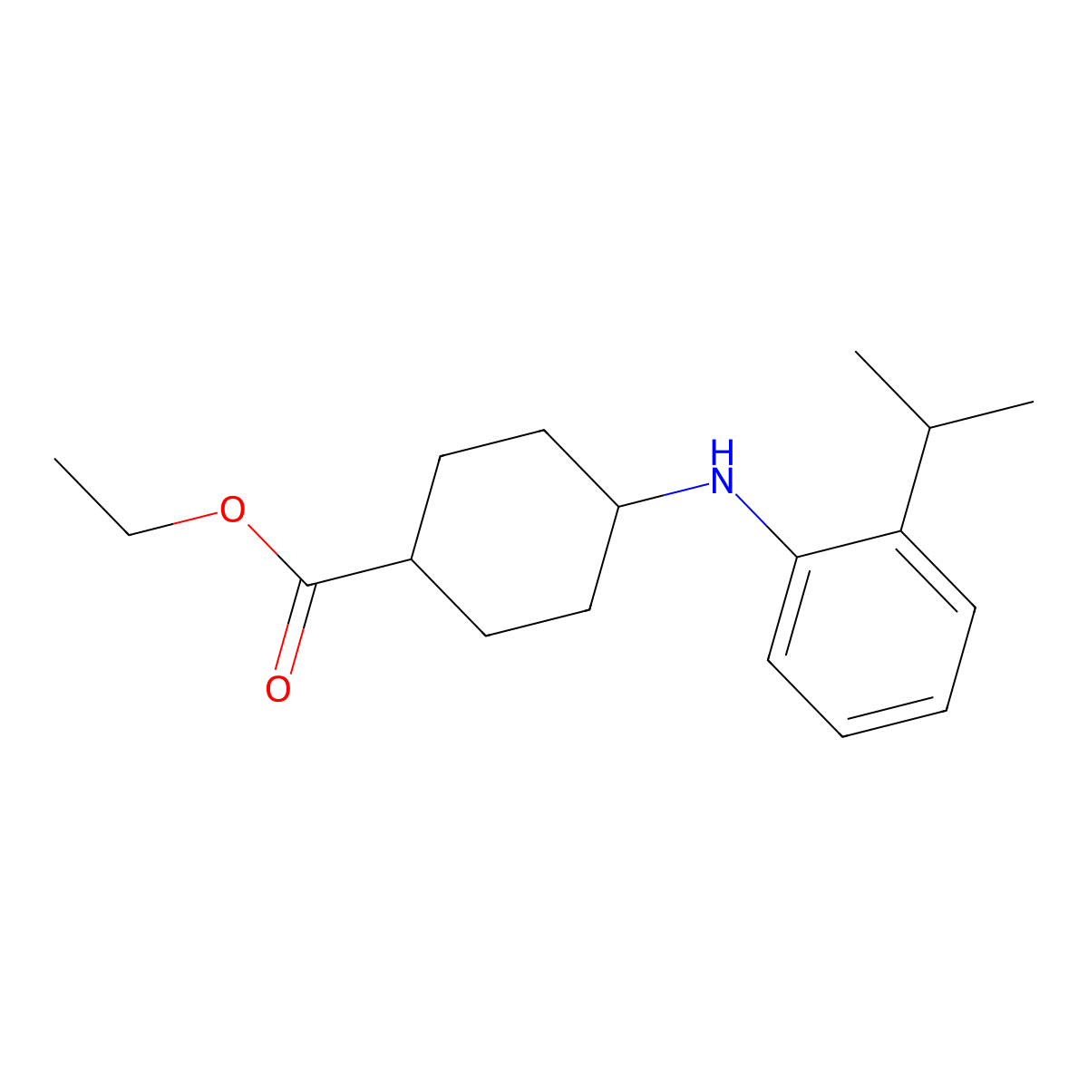 Ethyl 4-[[2-(1-methylethyl)phenyl]amino]cyclohexanecarboxylate molecular structure, CAS 2322551-32-4