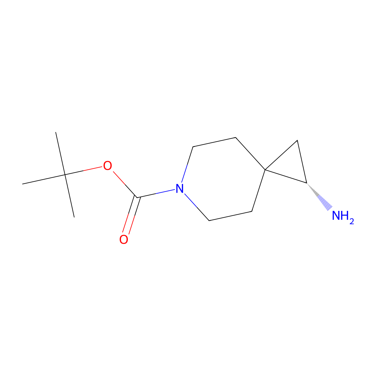 Tert-butyl (2S)-2-amino-6-azaspiro[2.5]octane-6-carboxylate molecular structure, CAS 2322582-82-9