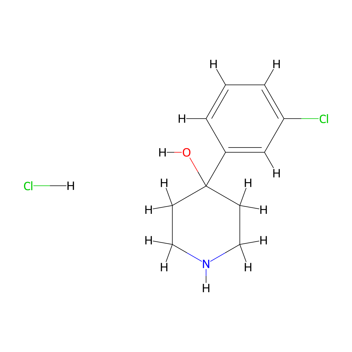 4-(3-Chlorophenyl)-4-piperidinol HCl molecular structure, CAS 2322593-72-4