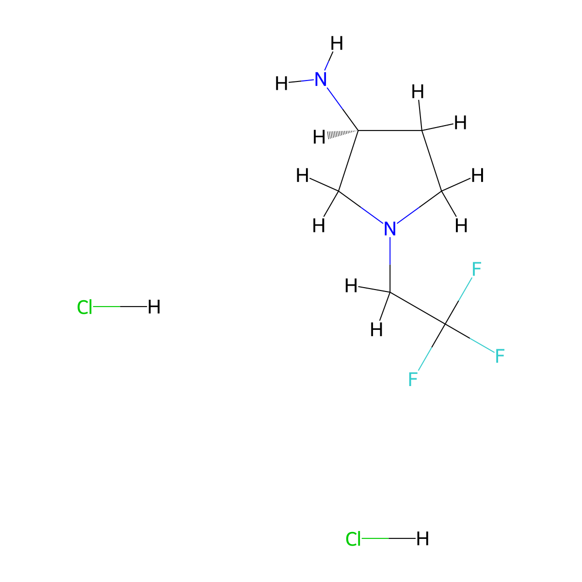 (3S)-1-(2,2,2-trifluoroethyl)pyrrolidin-3-amine dihydrochloride molecular structure, CAS 2322597-91-9