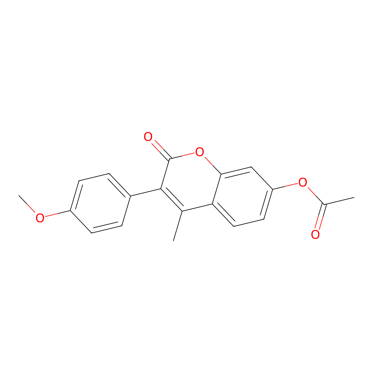 3-(4-methoxyphenyl)-4-methyl-2-oxo-2H-chromen-7-yl acetate molecular structure, CAS 23226-88-2