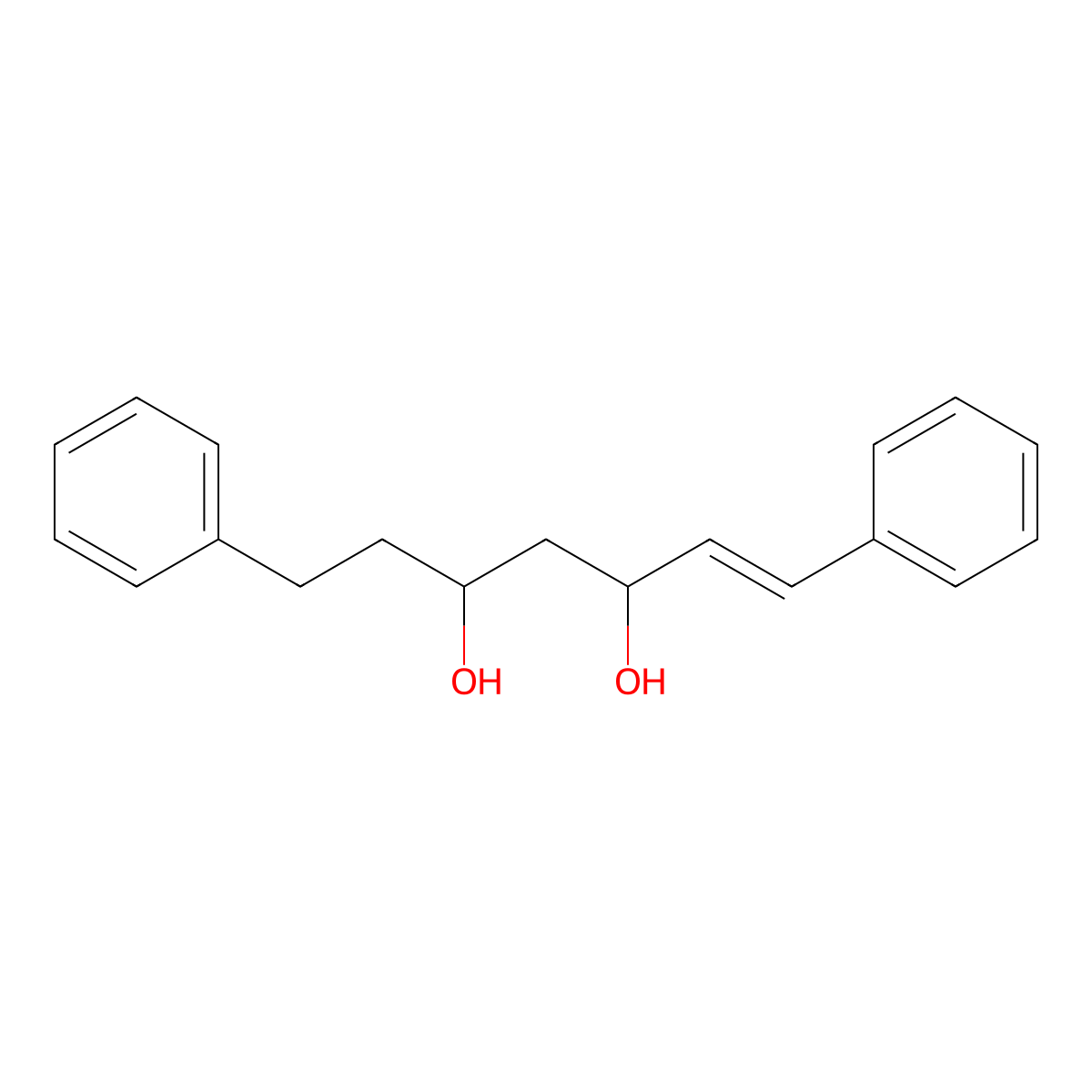 1,7-Diphenylhept-1-ene-3,5-diol molecular structure, CAS 232261-31-3