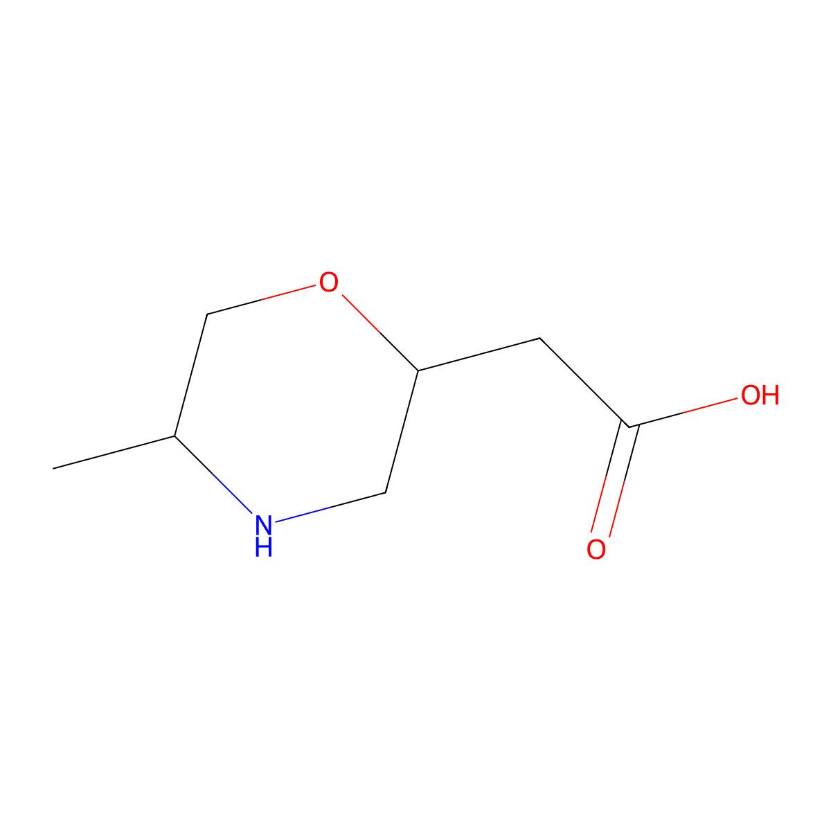 2-(5-Methylmorpholin-2-yl)acetic acid molecular structure, CAS 232261-43-7