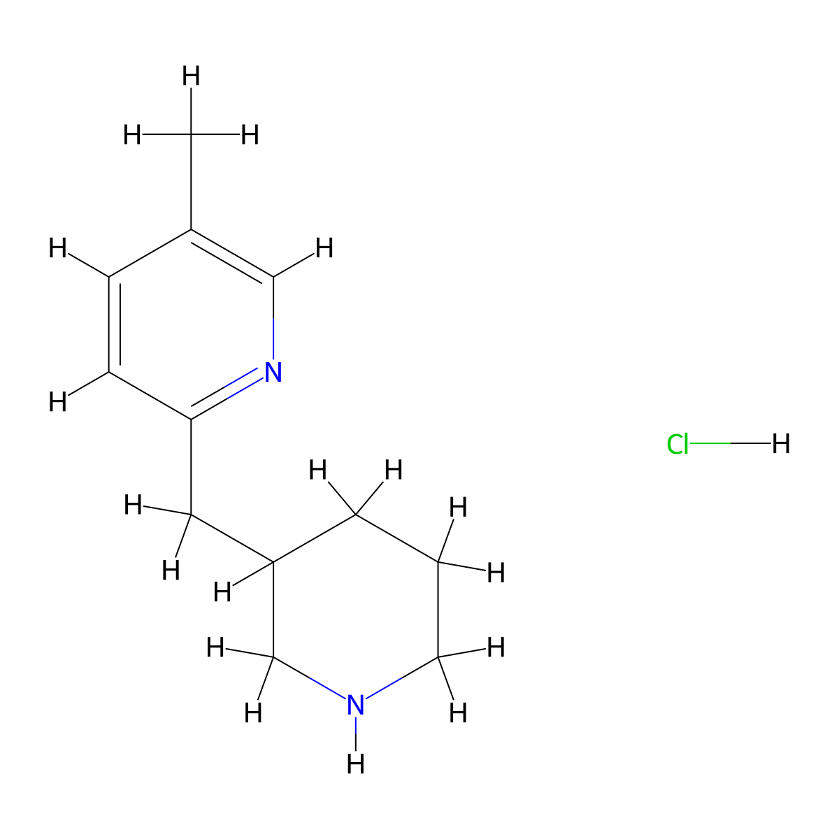 5-Methyl-2-(piperidin-3-ylmethyl)pyridine hydrochloride molecular structure, CAS 2322619-02-1
