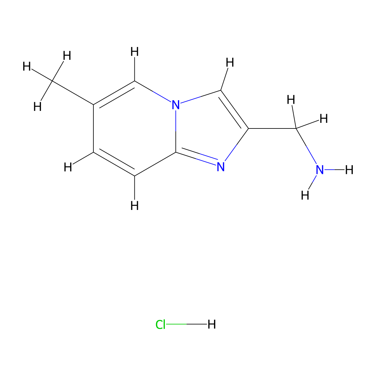 {6-Methylimidazo[1,2-a]pyridin-2-yl}methanamine hydrochloride molecular structure, CAS 2322619-13-4