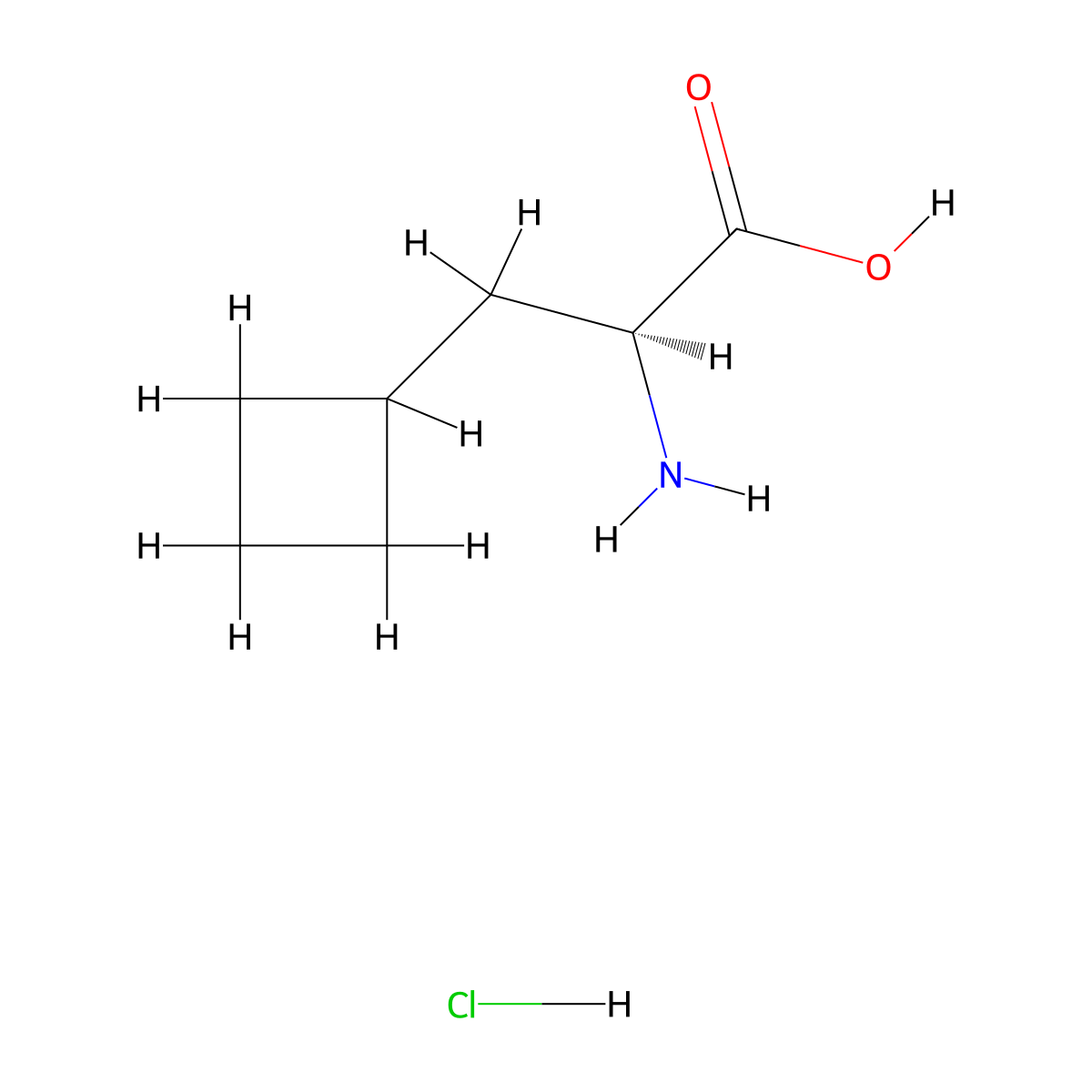 (2S)-2-amino-3-cyclobutylpropanoic acid hydrochloride molecular structure, CAS 2322624-80-4