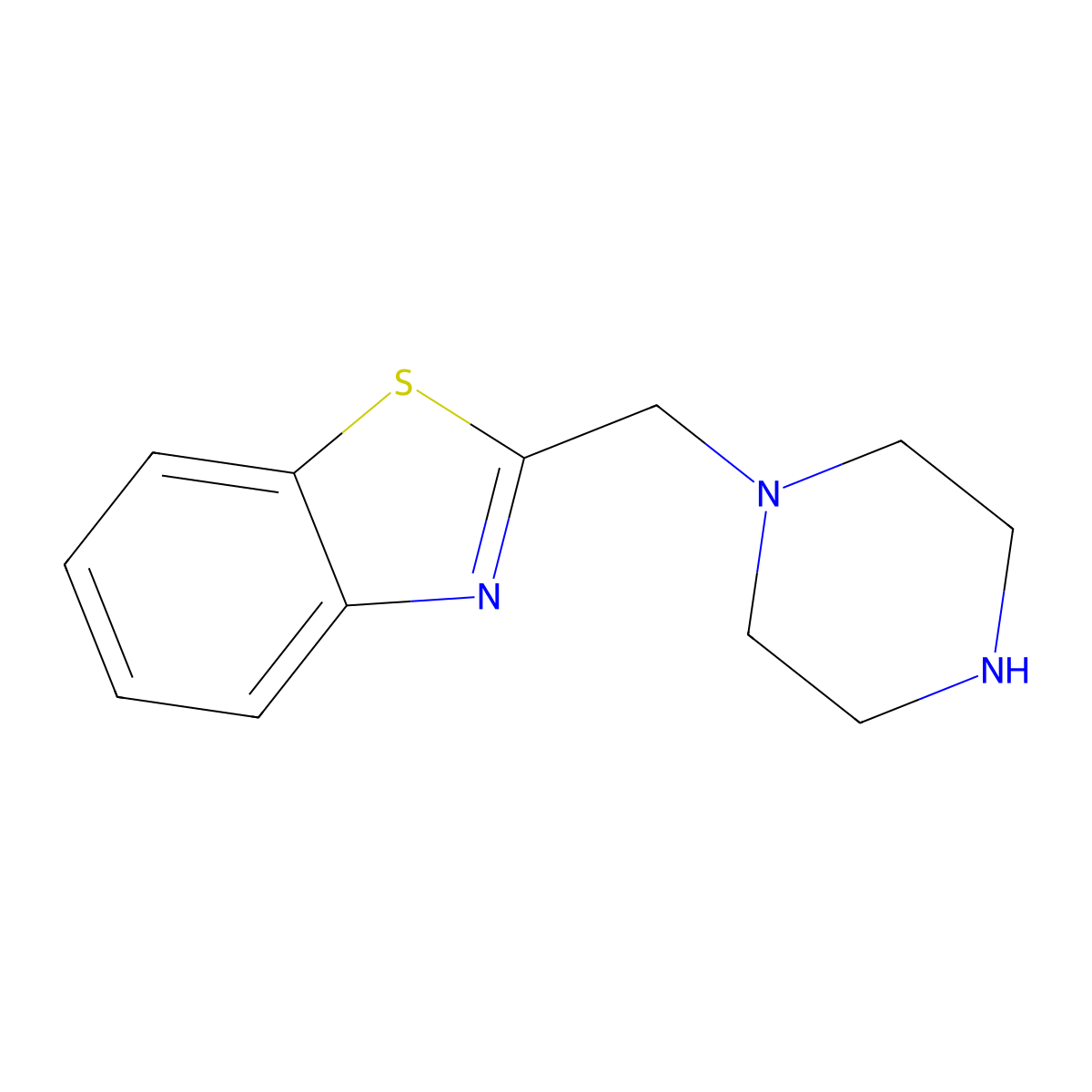 2-(Piperazin-1-ylmethyl)-1,3-benzothiazole molecular structure, CAS 232263-03-5