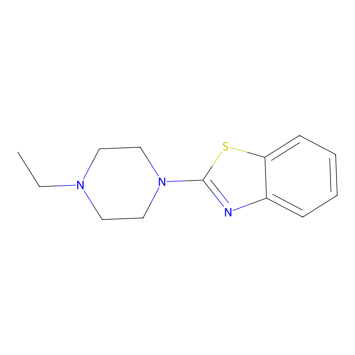 2-(4-Ethylpiperazin-1-yl)-1,3-benzothiazole molecular structure, CAS 232263-24-0