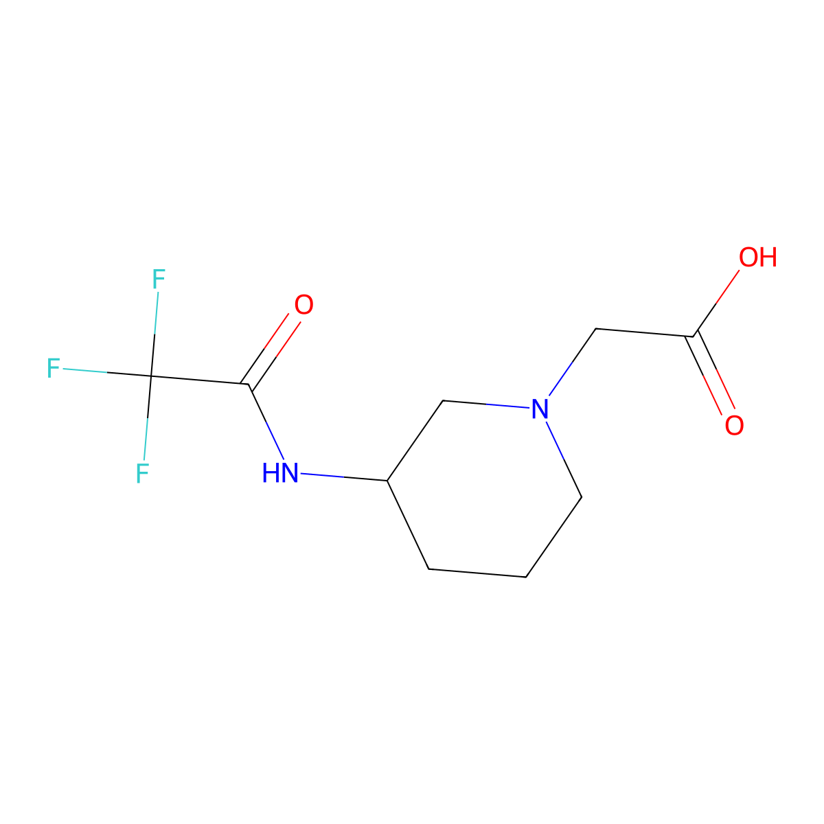 2-[3-(Trifluoroacetamido)piperidin-1-yl]acetic acid molecular structure, CAS 2322630-53-3