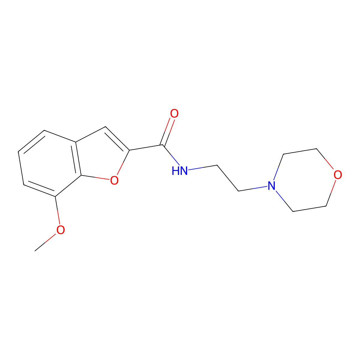 7-methoxy-N-(2-morpholinoethyl)benzofuran-2-carboxamide molecular structure, CAS 232265-35-9