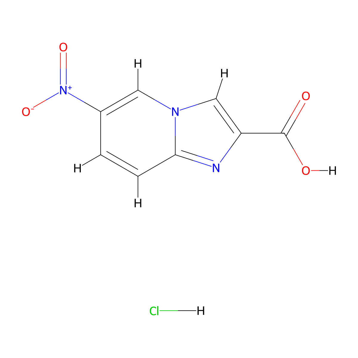 6-Nitroimidazo[1,2-a]pyridine-2-carboxylic acid hydrochloride molecular structure, CAS 2322667-61-6