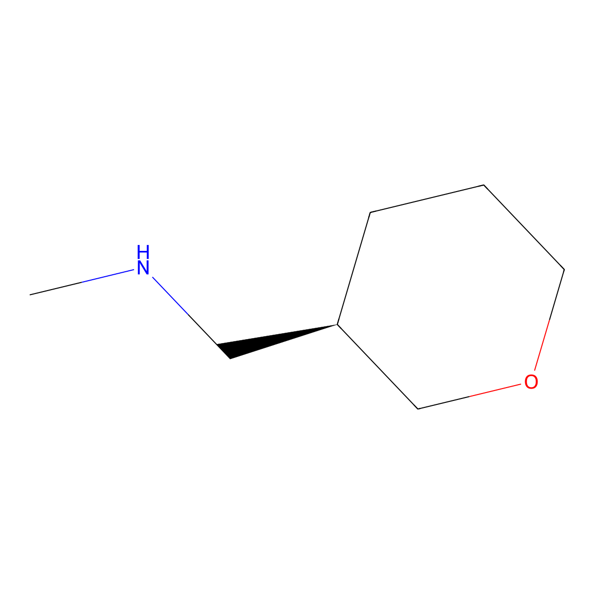 (R)-N-Methyl-1-(tetrahydro-2H-pyran-3-yl)methanamine molecular structure, CAS 2322685-75-4