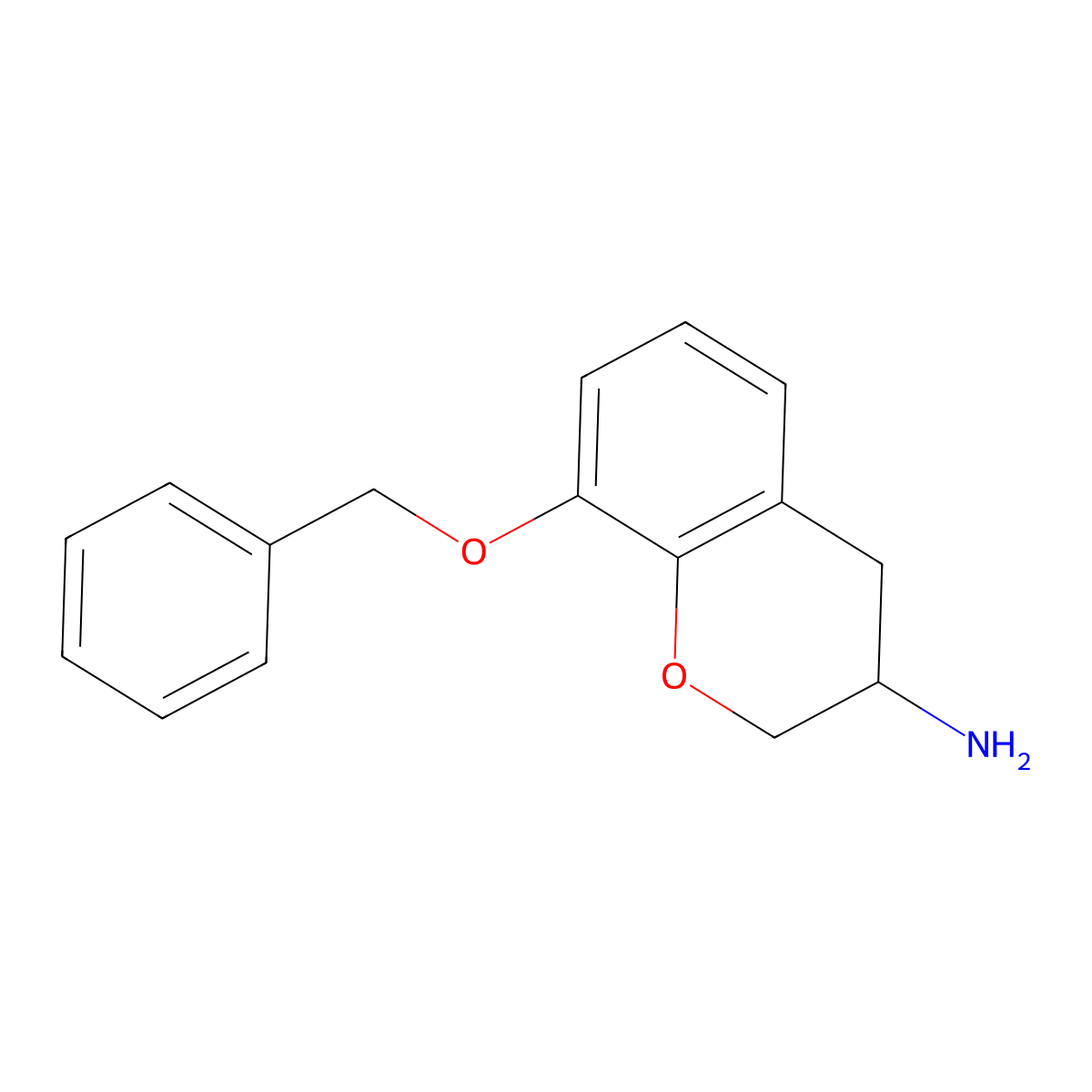 8-(benzyloxy)-3,4-dihydro-2H-1-benzopyran-3-amine molecular structure, CAS 2322689-55-2