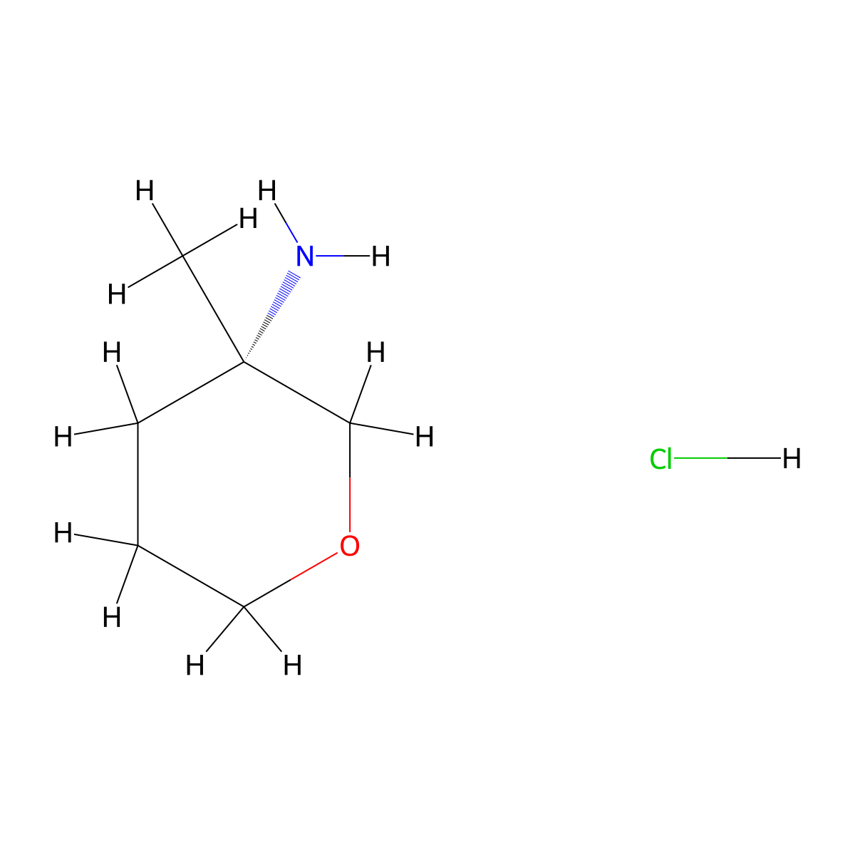 (S)-3-Methyltetrahydro-2H-pyran-3-amine hydrochloride molecular structure, CAS 2322691-88-1