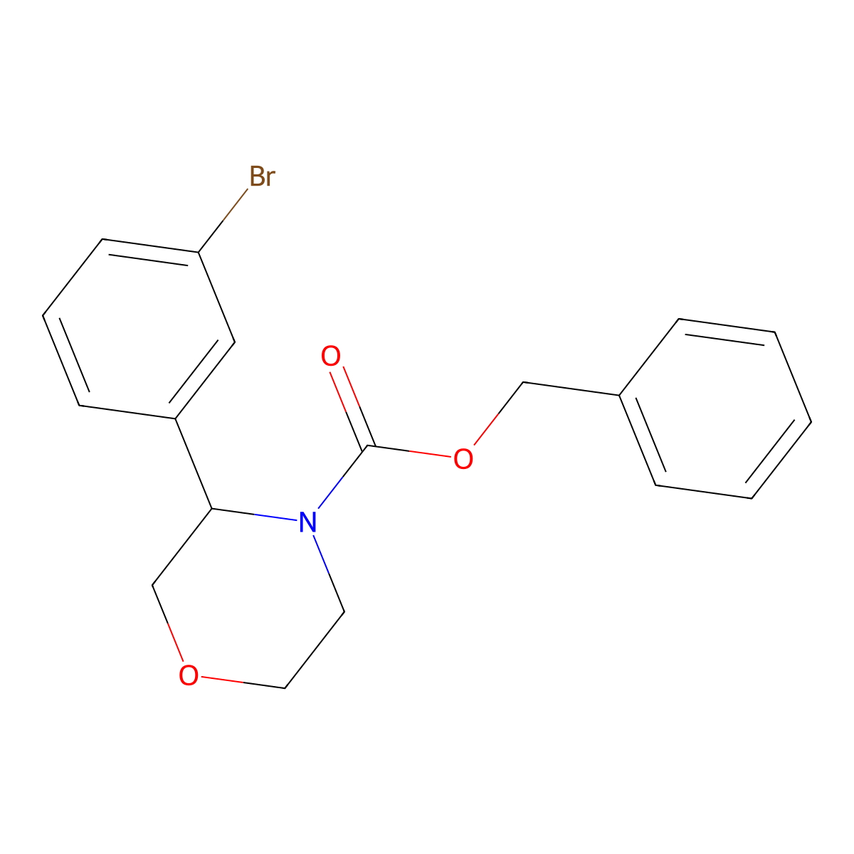 Benzyl 3-(3-bromophenyl)morpholine-4-carboxylate molecular structure, CAS 2322695-63-4