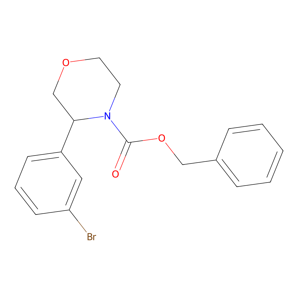 Benzyl 3-(3-bromophenyl)morpholine-4-carboxylate molecular structure, CAS 2322695-63-4