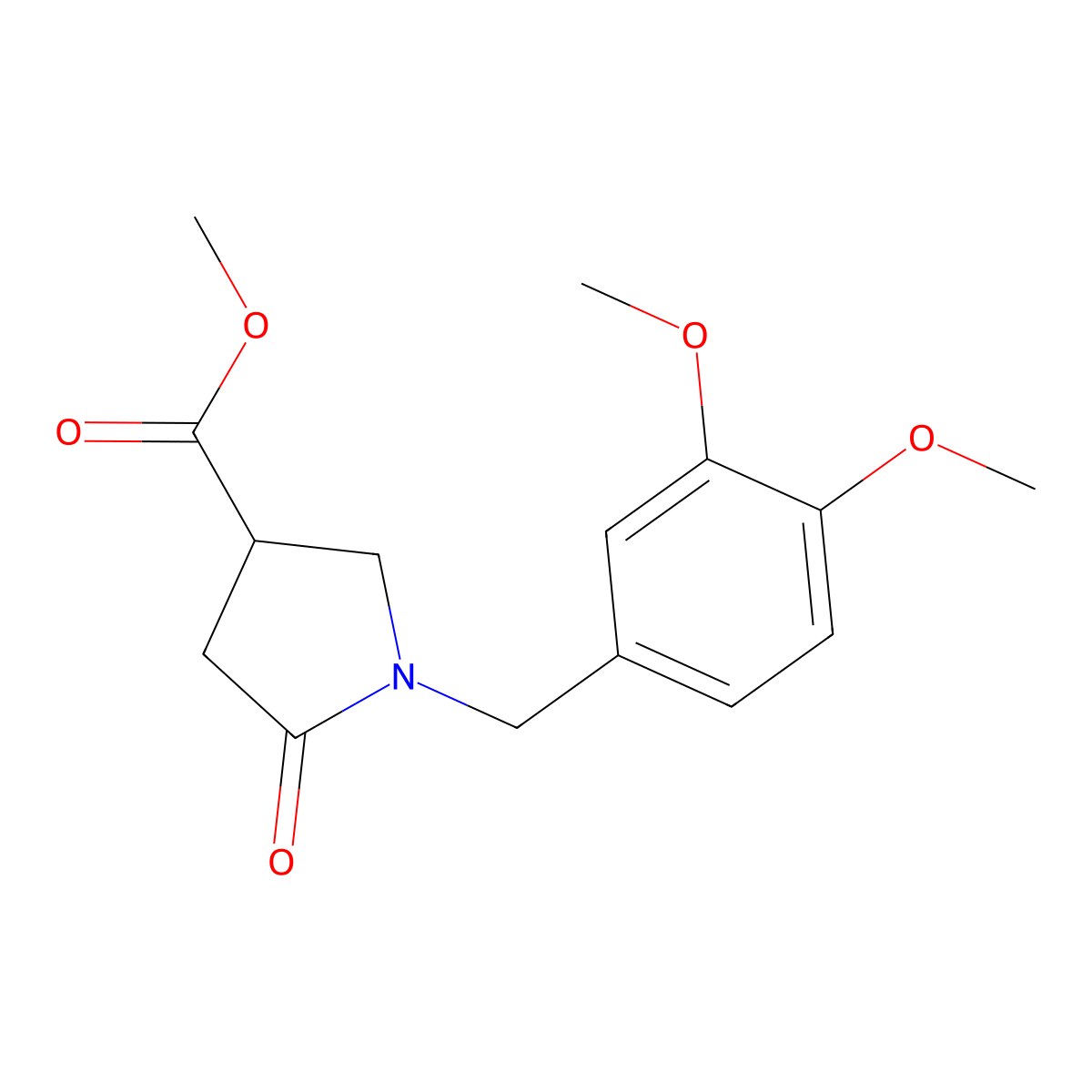 1-(3,4-Dimethoxy-benzyl)-5-oxo-pyrrolidine-3-carboxylic acid methyl ester molecular structure, CAS 2322697-29-8