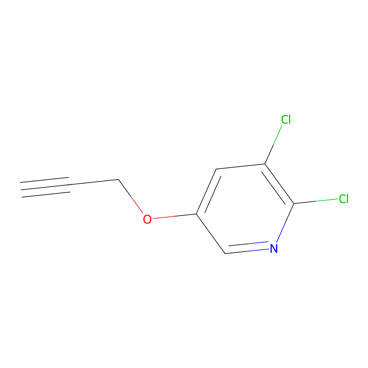 2,3-Dichloro-5-(prop-2-yn-1-yloxy)pyridine molecular structure, CAS 2322698-43-9