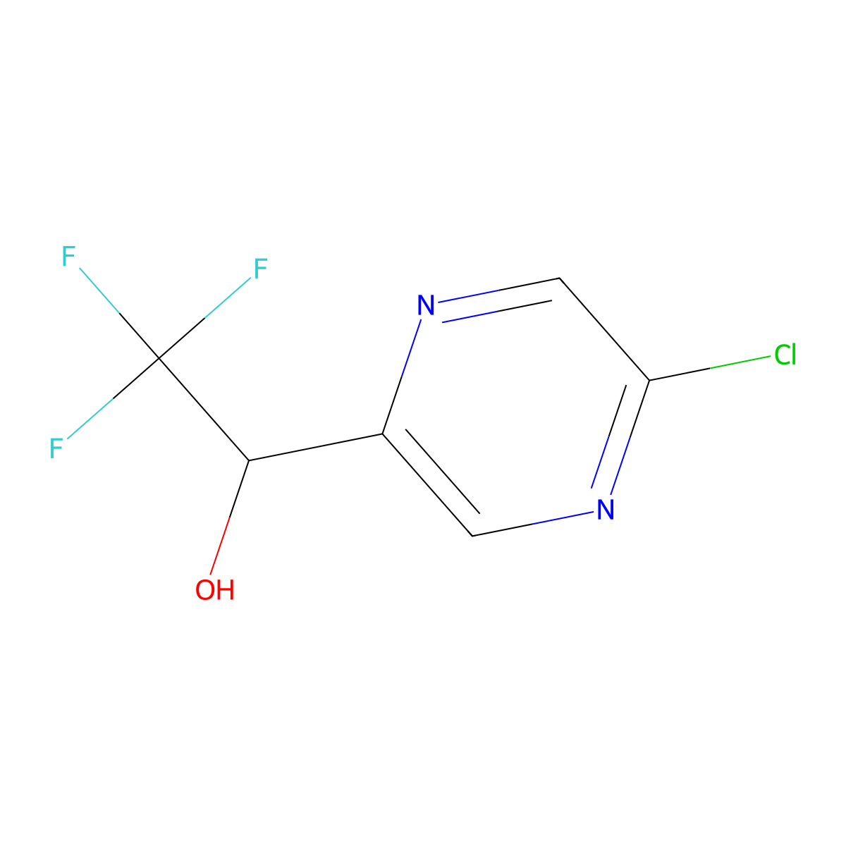 1-(5-Chloropyrazin-2-yl)-2,2,2-trifluoroethan-1-ol molecular structure, CAS 2322706-56-7