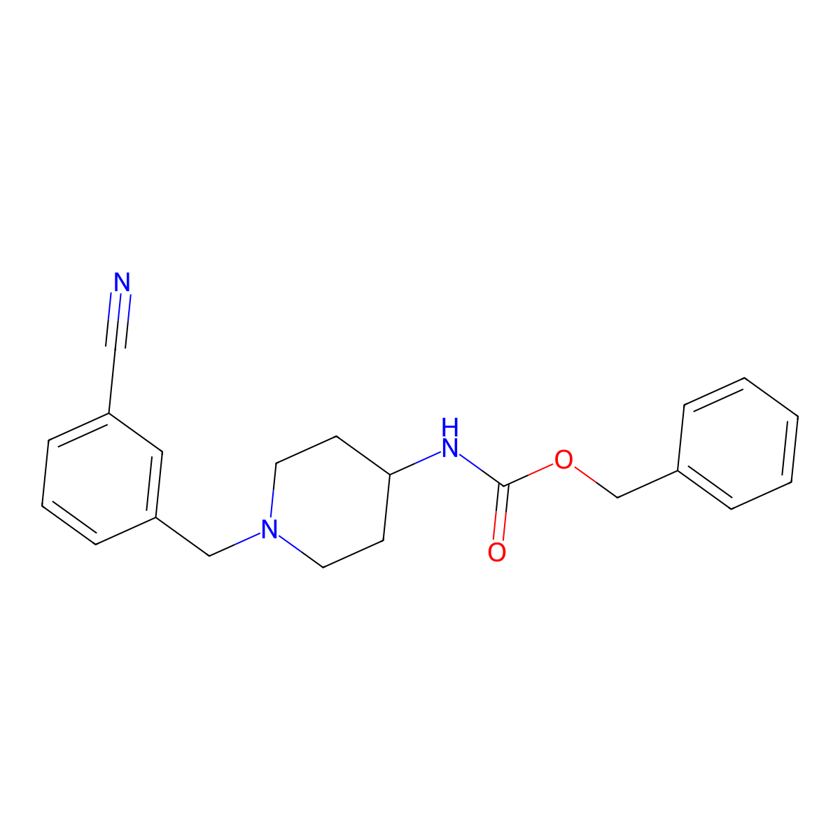 benzyl N-{1-[(3-cyanophenyl)methyl]piperidin-4-yl}carbamate molecular structure, CAS 2322715-60-4