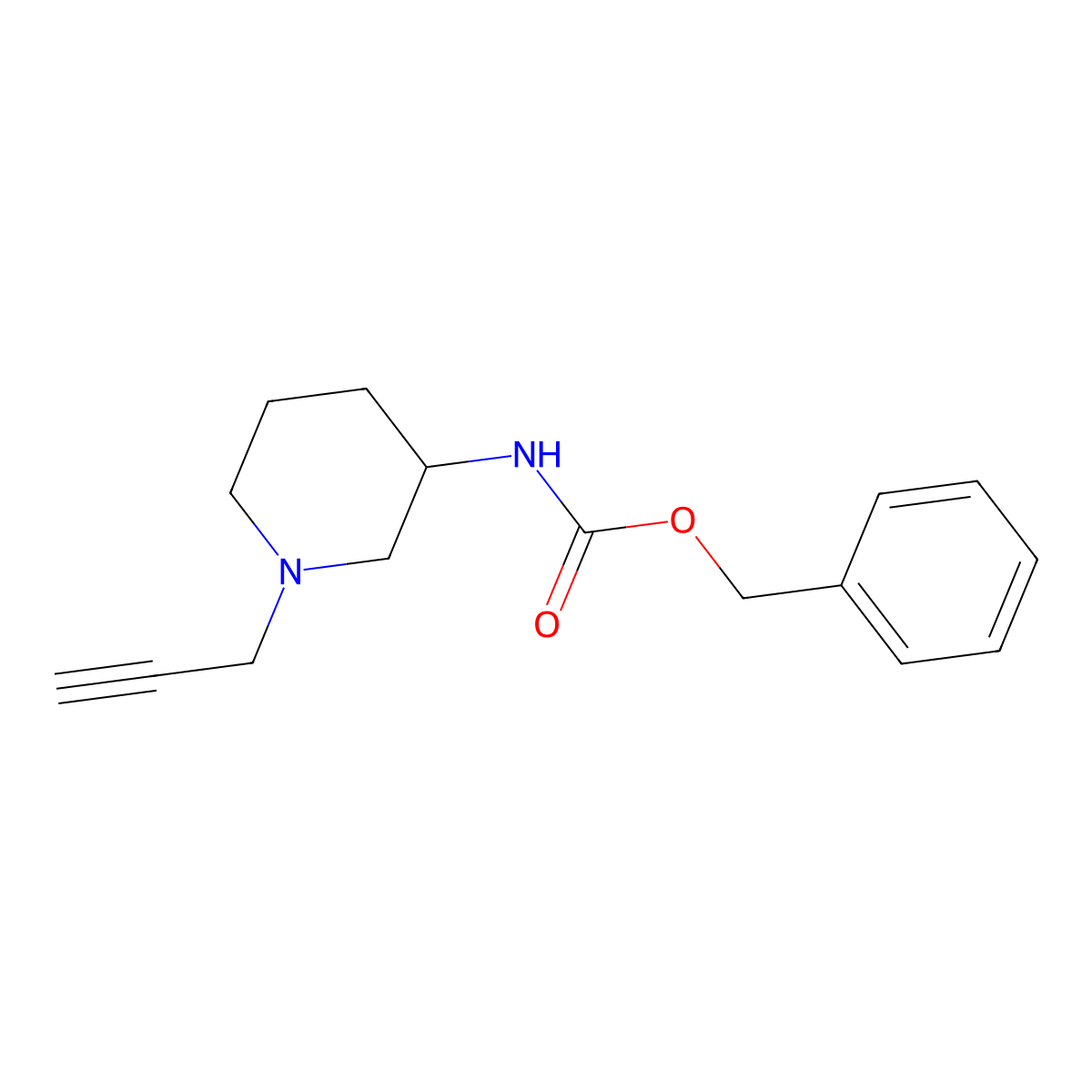 benzyl N-[1-(prop-2-yn-1-yl)piperidin-3-yl]carbamate molecular structure, CAS 2322721-56-0