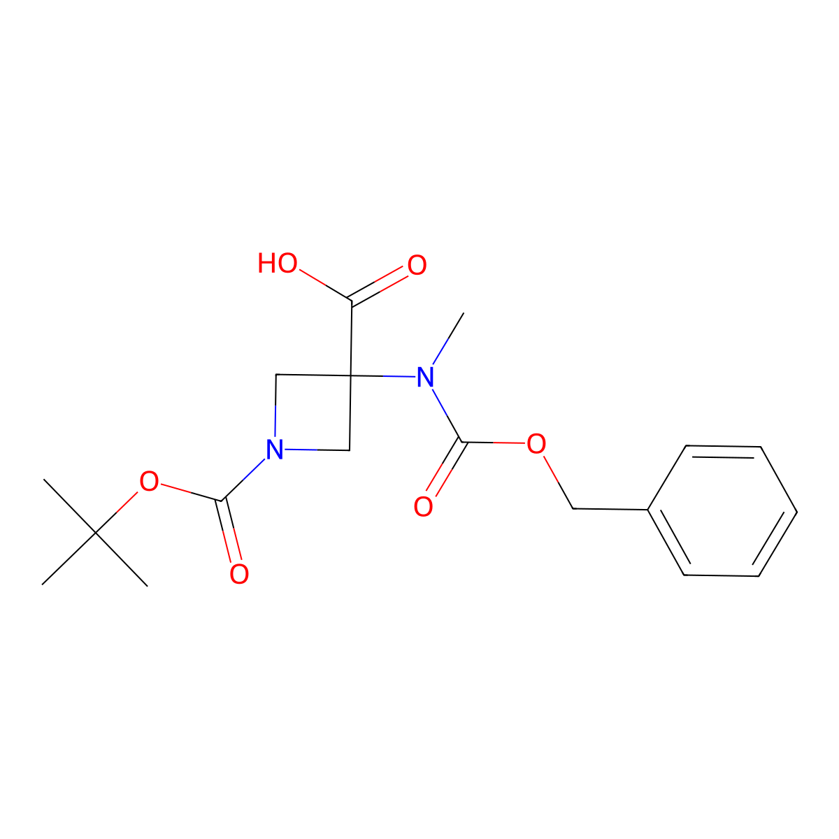3-{[(Benzyloxy)carbonyl](methyl)amino}-1-[(tert-butoxy)carbonyl]azetidine-3-carboxylic acid molecular structure, CAS 2322726-85-0