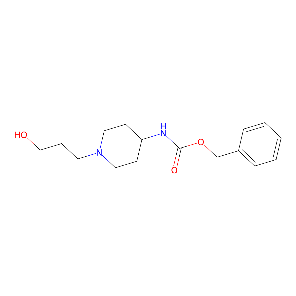 benzyl N-[1-(3-hydroxypropyl)piperidin-4-yl]carbamate molecular structure, CAS 2322732-62-5