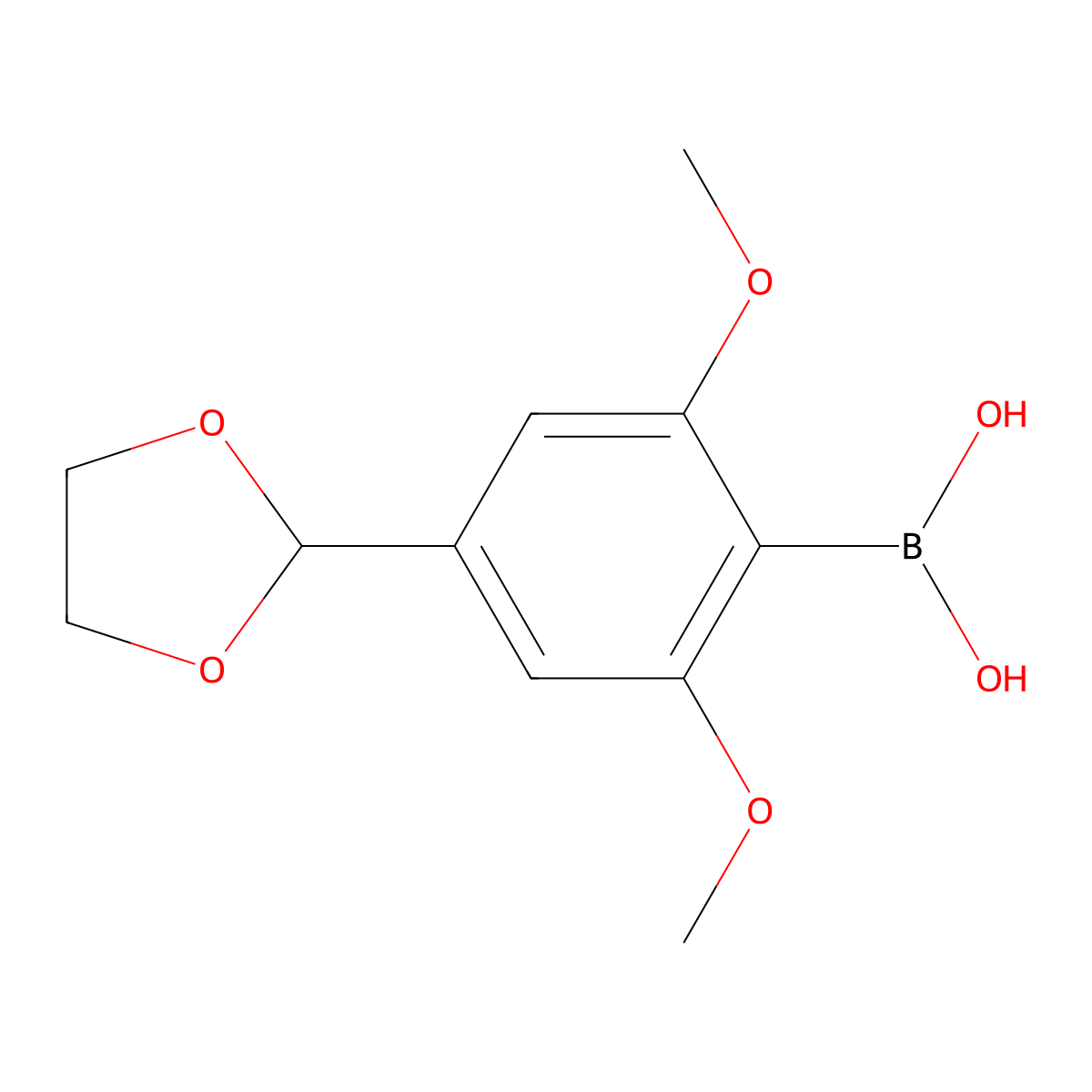 (4-(1,3-Dioxolan-2-yl)-2,6-dimethoxyphenyl)boronic acid molecular structure, CAS 232275-38-6