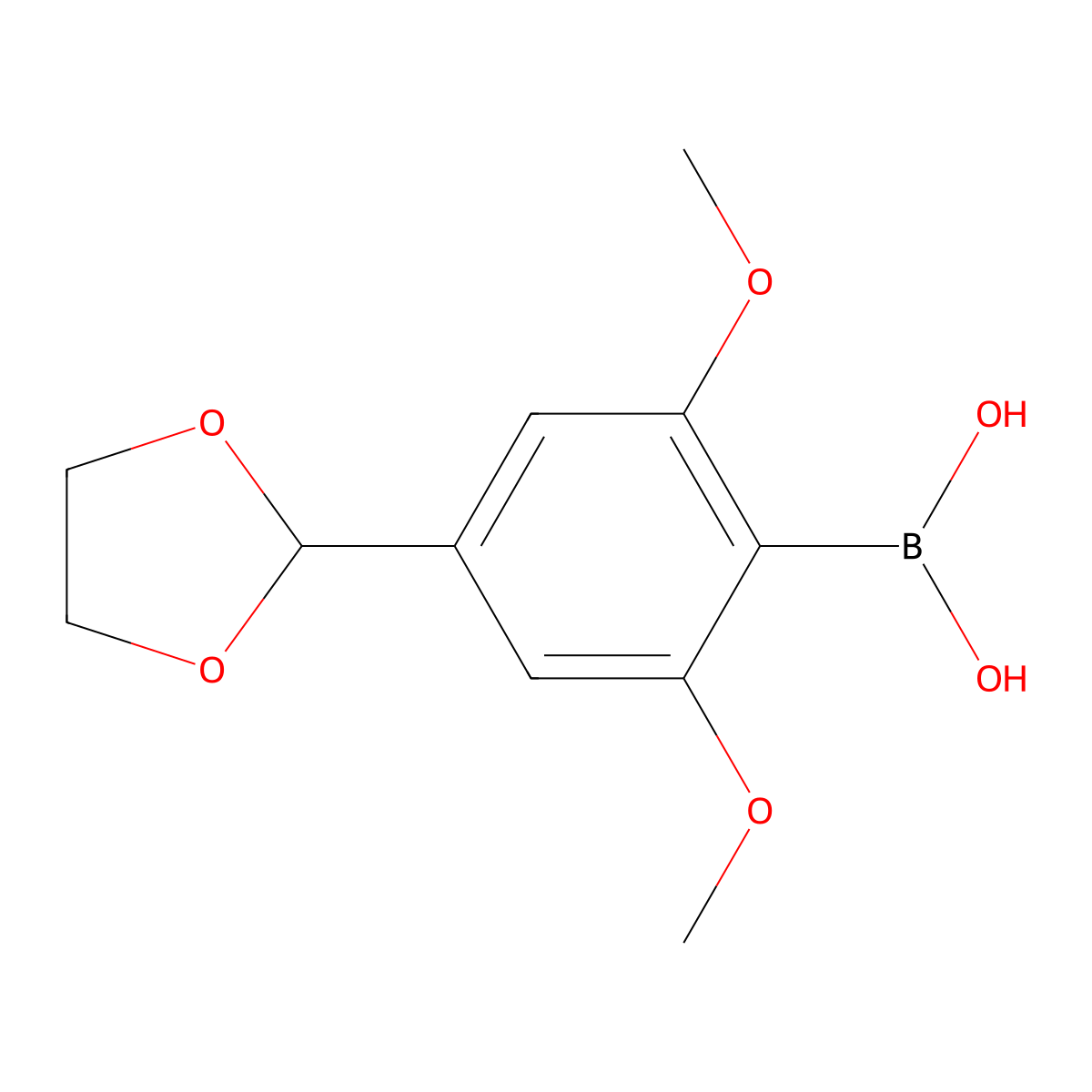 (4-(1,3-Dioxolan-2-yl)-2,6-dimethoxyphenyl)boronic acid molecular structure, CAS 232275-38-6
