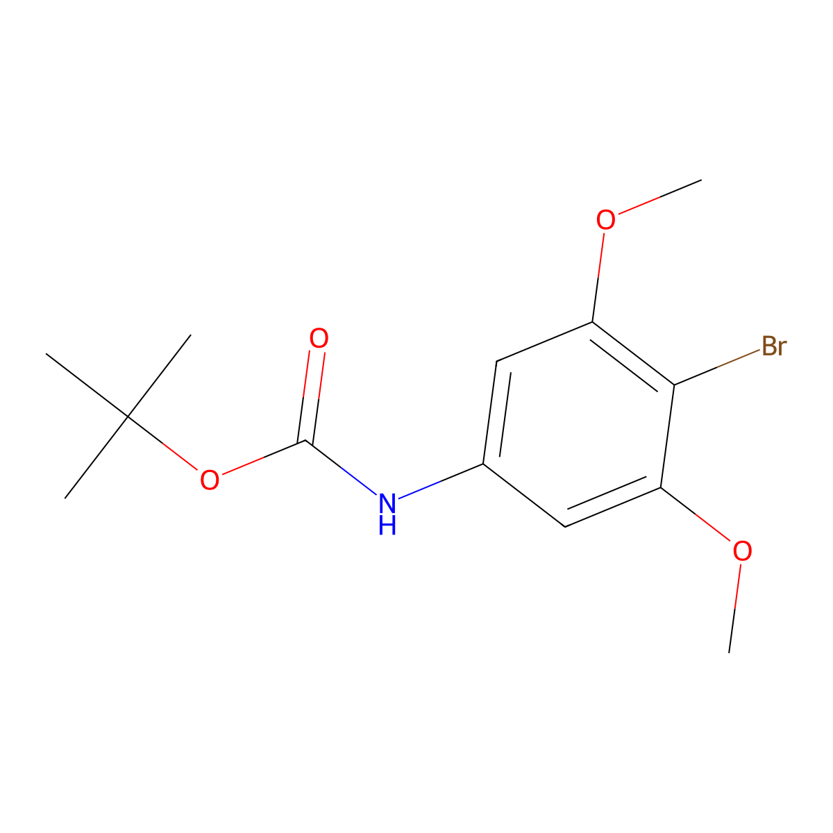 Carbamic acid, (4-bromo-3,5-dimethoxyphenyl)-, 1,1-dimethylethyl ester molecular structure, CAS 232275-48-8