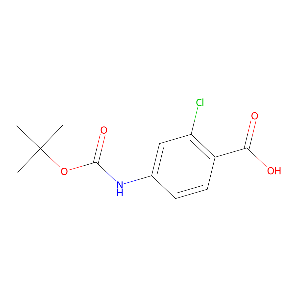 4-((tert-Butoxycarbonyl)amino)-2-chlorobenzoic acid molecular structure, CAS 232275-73-9